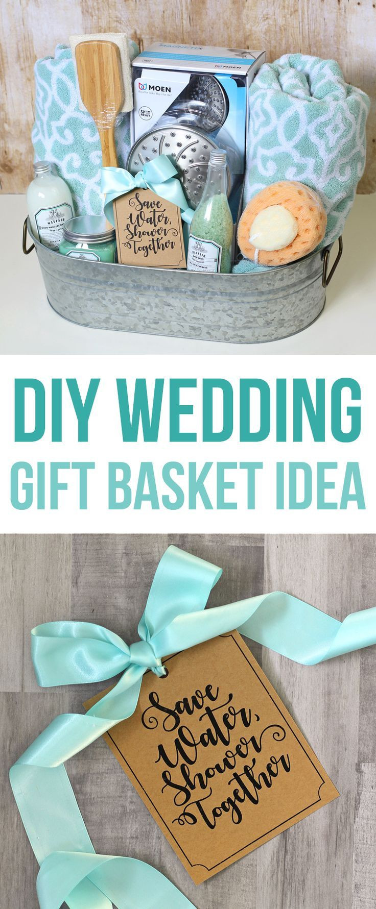DIY Engagement Gifts
 Shower Themed DIY Wedding Gift Basket Idea