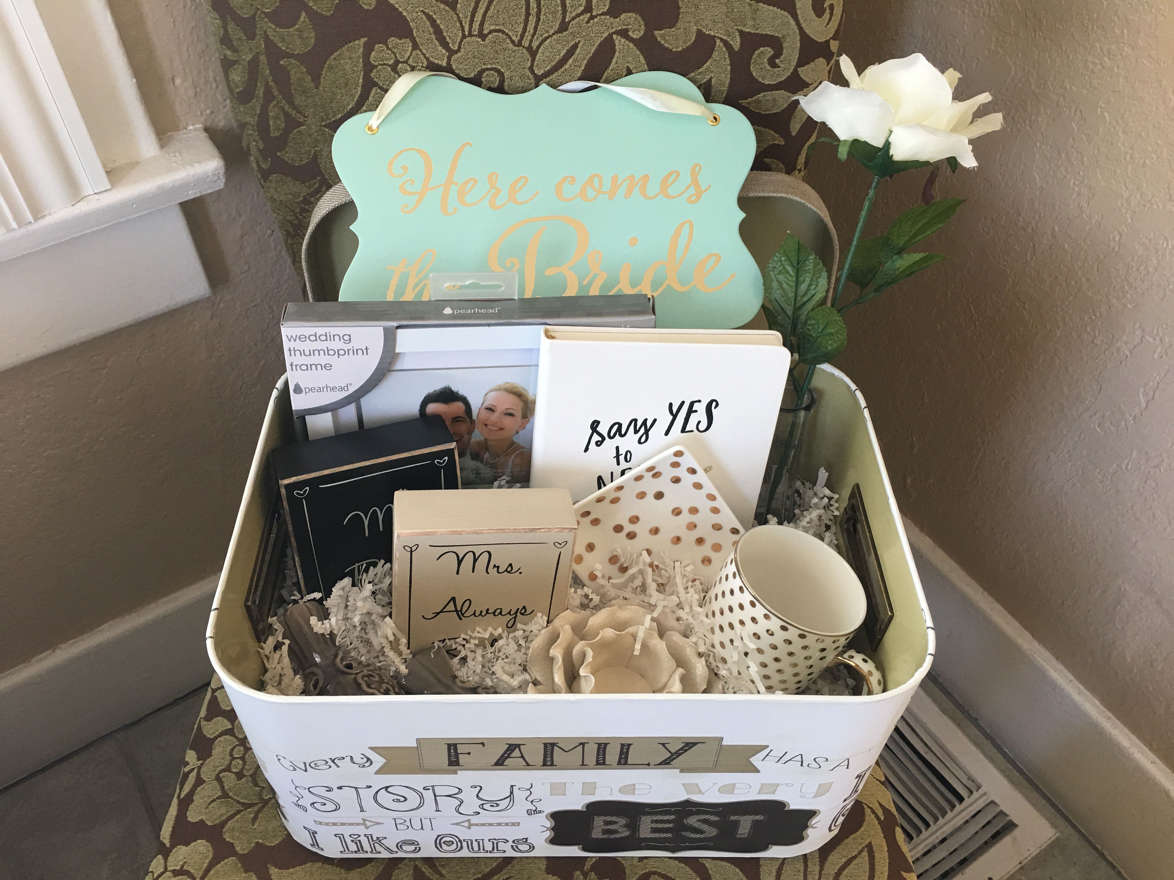 DIY Engagement Gifts
 DIY Engagement Gift Basket Items from Bed Bath and Beyond