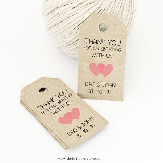 DIY Gift Tags Templates
 Favor Tag Template Printable SMALL Double Heart Design