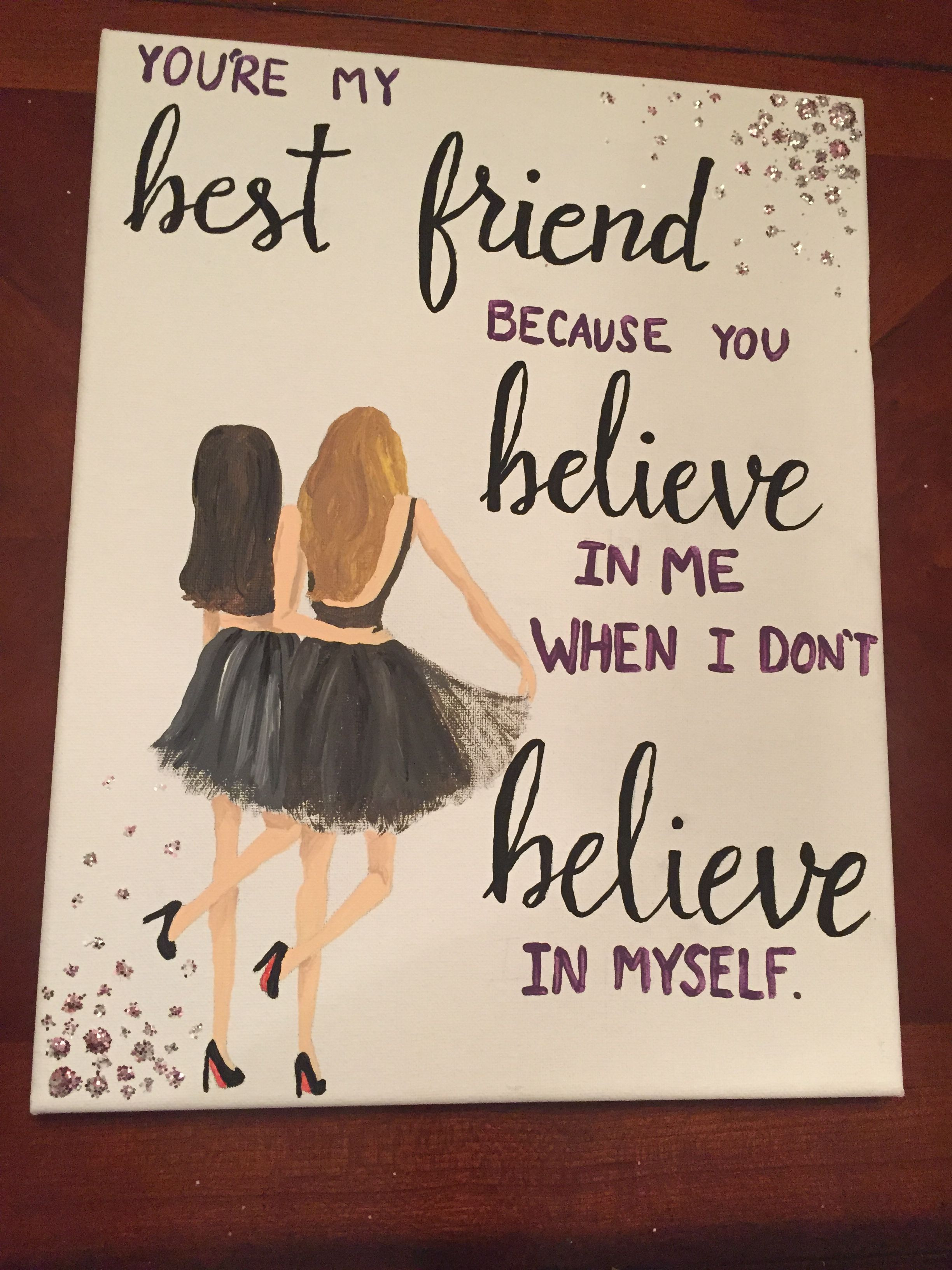 DIY Gifts For Best Friends
 Canvas for best friend quote painting DIY
