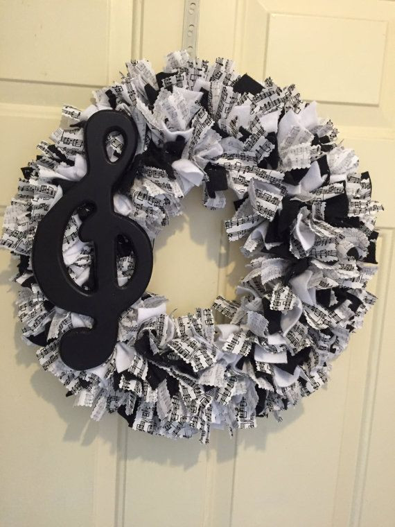 DIY Gifts For Music Lovers
 Black and white Music Wreath Gift Music Teacher Music