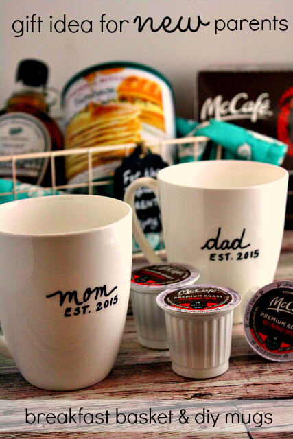 DIY Gifts For Parents
 Breakfast Gift Basket for New Parents & DIY Mugs