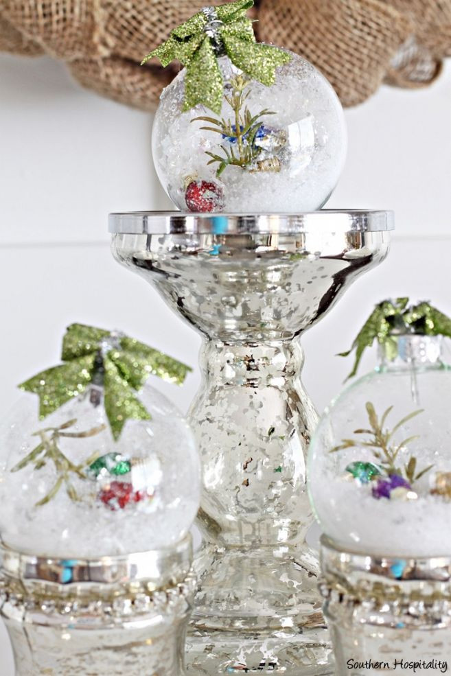 DIY Glass Christmas Ornaments
 97 best images about White Christmas Party Decor Ideas on