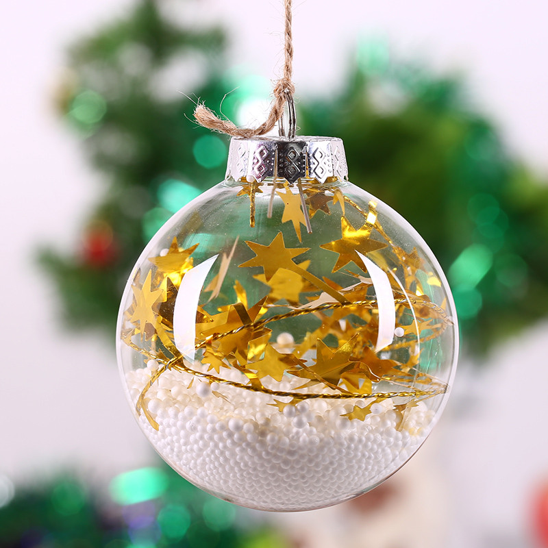 DIY Glass Christmas Ornaments
 Christmas Glass Ball Tree Decoration Gold Star String