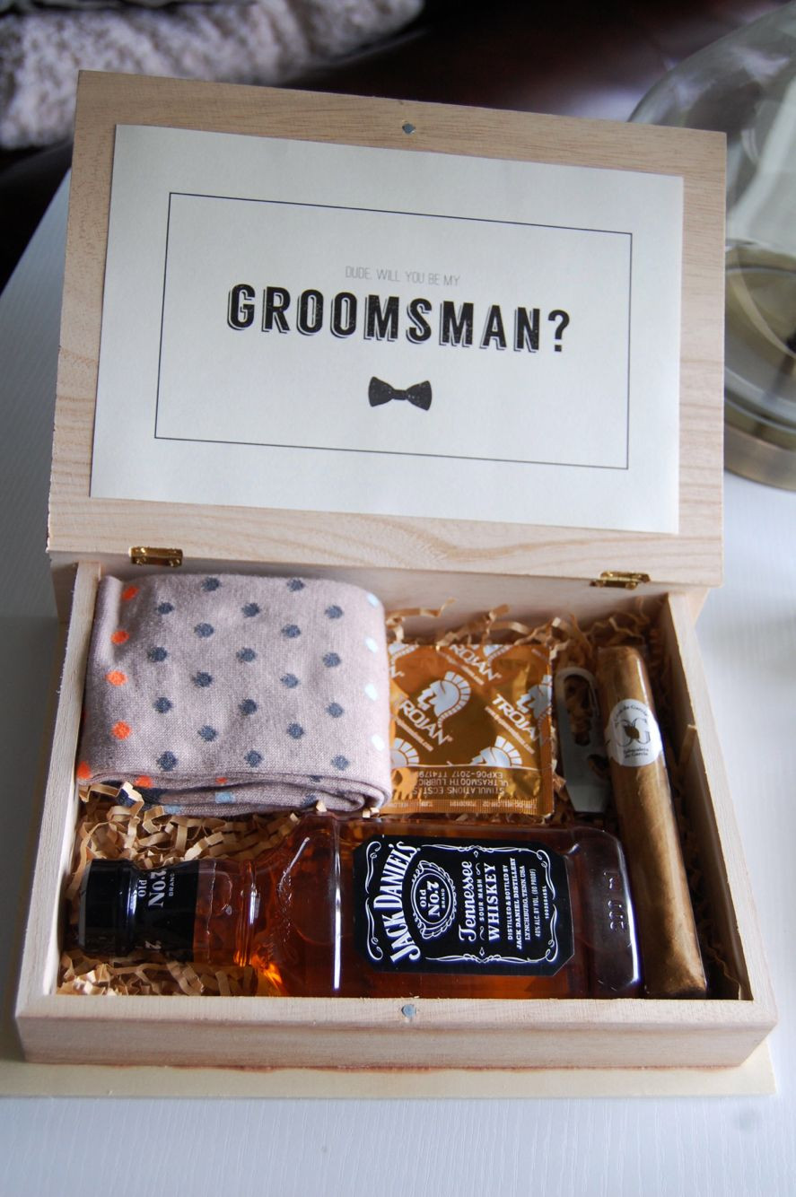 DIY Groomsmen Gifts
 DIY "Will you be my groomsman " boxes
