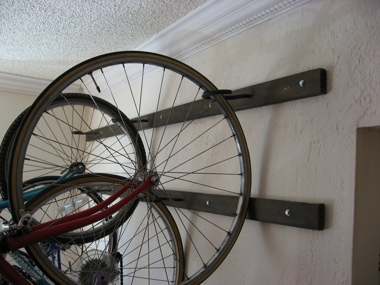 DIY Hanging Bike Rack
 Girl on Bike Post 100 My Brand New Homemade Wall