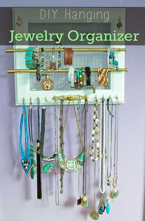 DIY Hanging Organizer
 DIY Hanging Jewelry Organizer