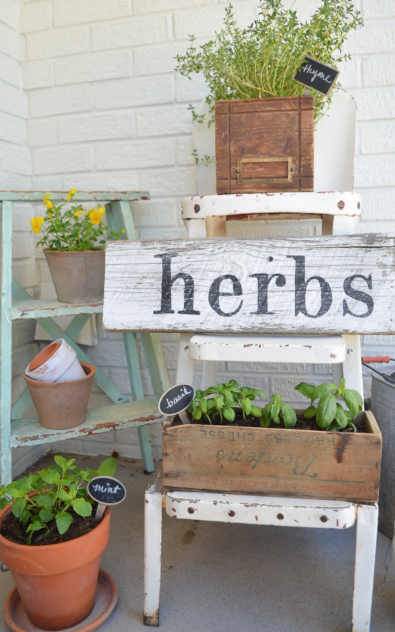 DIY Herb Garden Box
 DIY Herb Garden with Vintage Boxes