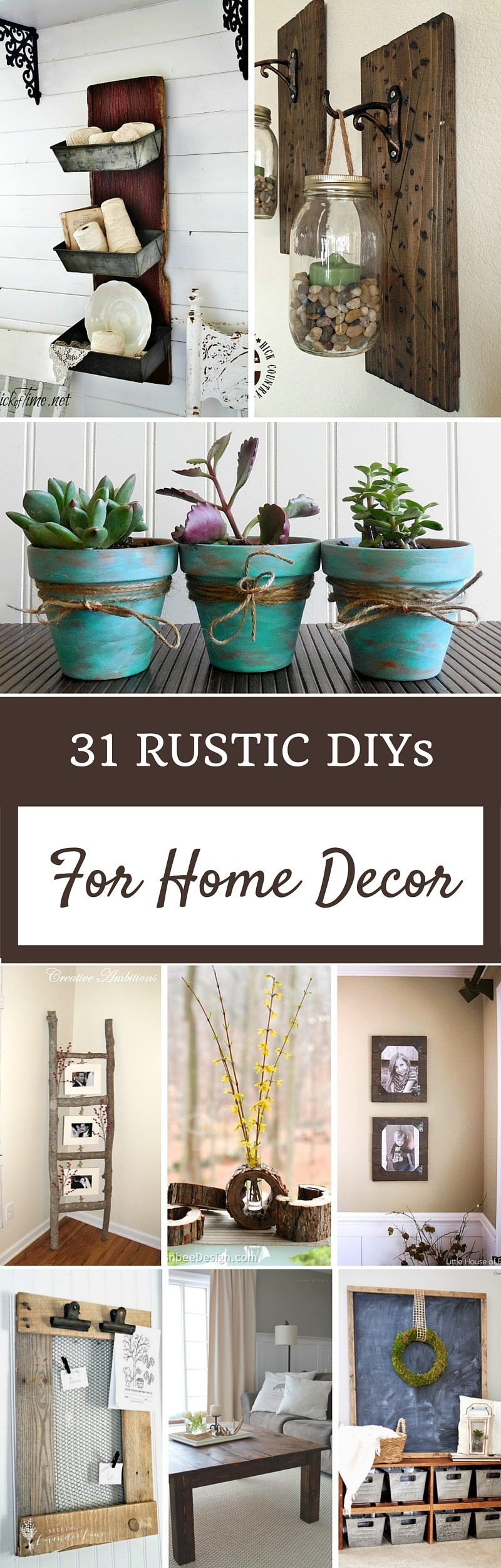 DIY Home Decor Pinterest
 Rustic Home Decor Ideas