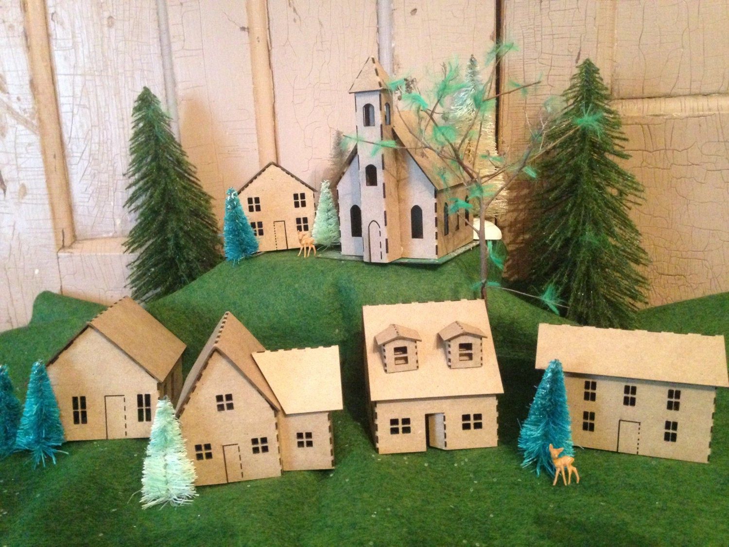 DIY House Kit
 Putz house kit DIY 6 miniature houses chipboard kit