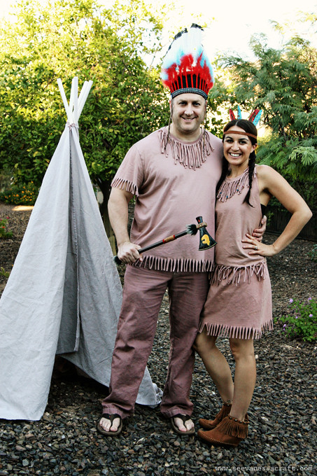 DIY Indian Costume
 20 crafty days of halloween no sew indian costumes See