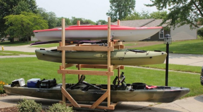 DIY Kayak Storage Rack Plans
 DIY Rolling Kayak Storage Rack 2x4s and caster wheels