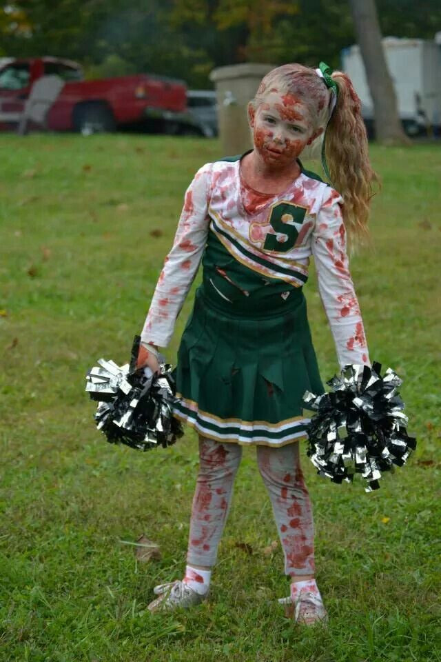 DIY Kids Zombie Costume
 zombie cheerleader costume