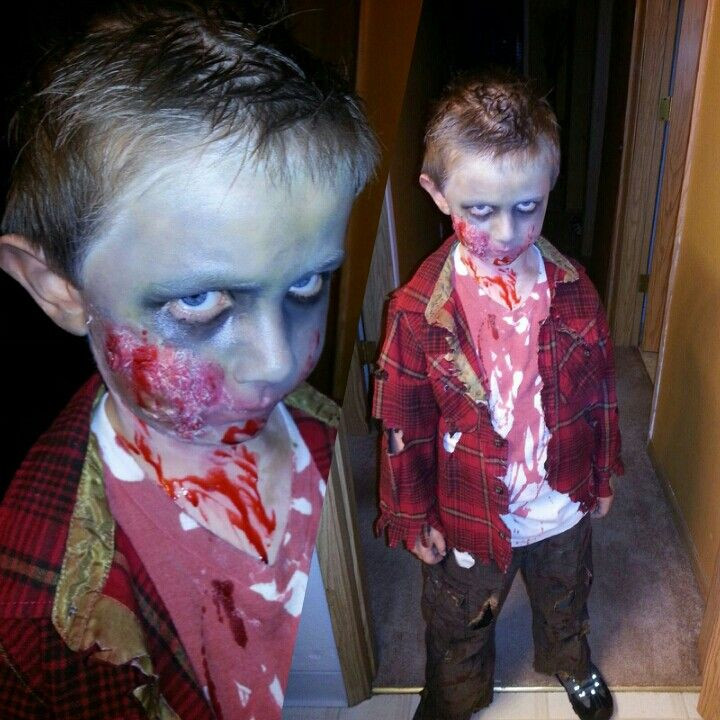 DIY Kids Zombie Costume
 Zombie Makeup Kid s zombie costume I did on my son