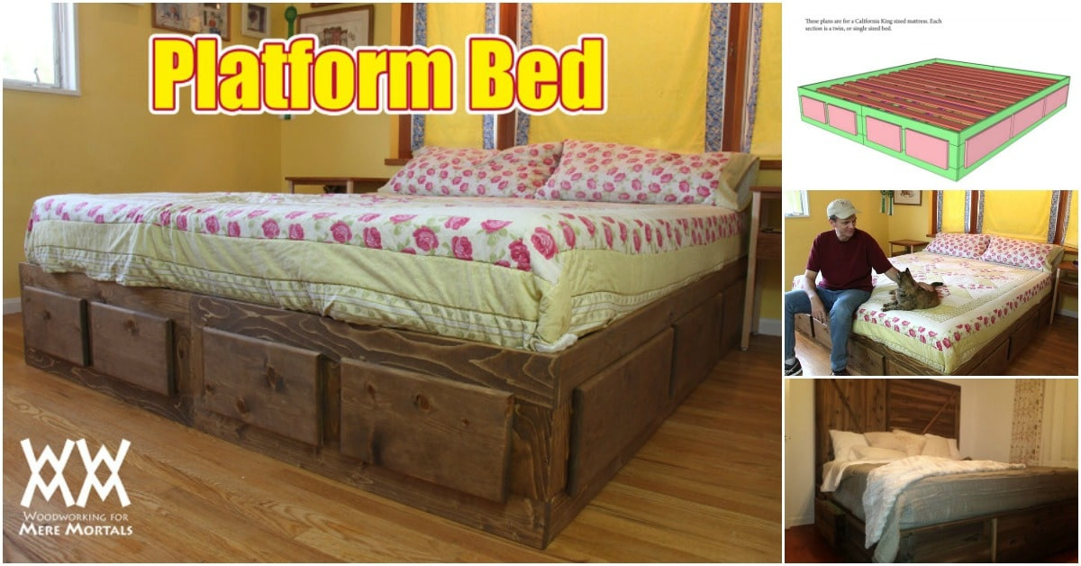DIY King Platform Bed Plans
 How to Build a King Size Bed With Extra Storage Underneath