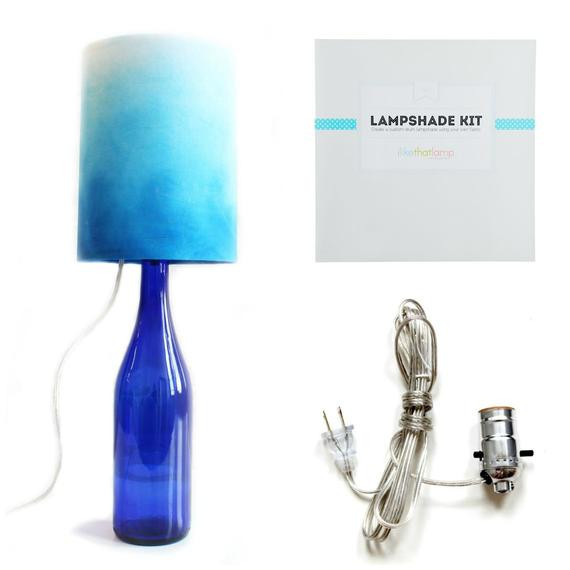 DIY Lampshade Kit
 Items similar to 2 in 1 Kit DIY Bottle Lamp Lampshade