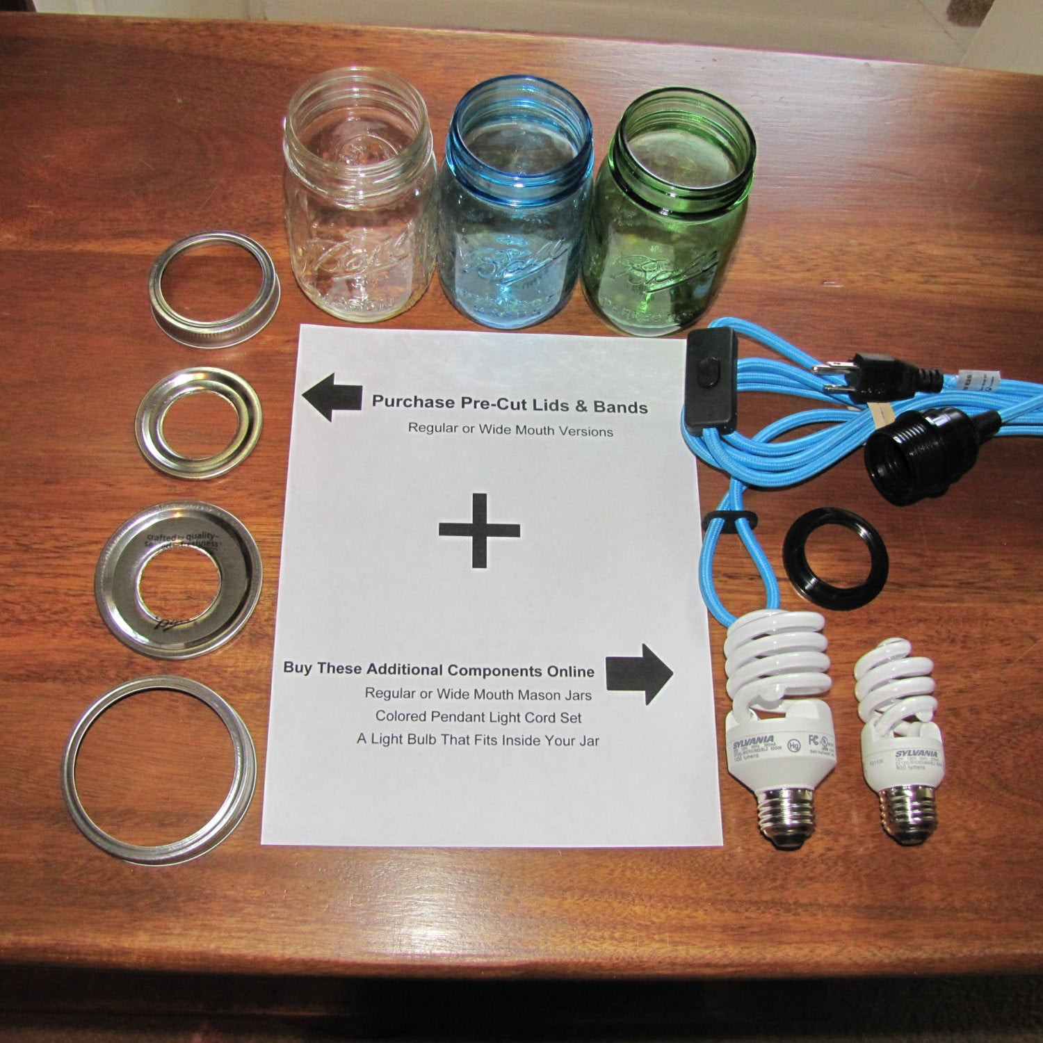 DIY Lighting Kit
 DIY Mason Jar Hanging Chandelier Pendant Swag Light Kit LIDS