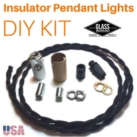 DIY Lighting Kit
 DIY Glass Insulator Pendant Light Kit DIY Insulator Lighting