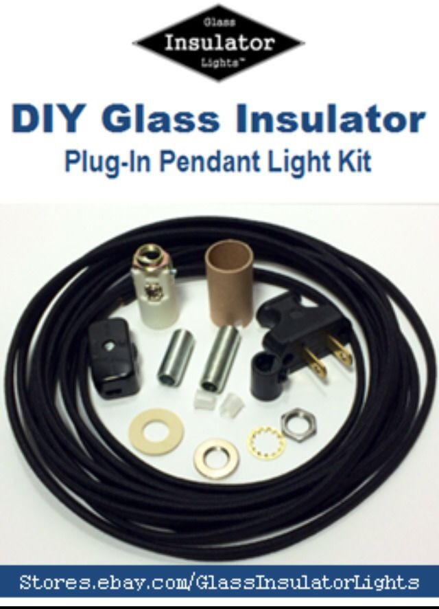 DIY Lighting Kit
 DIY Glass Insulator Pendant Light Kit Plug In Hanging