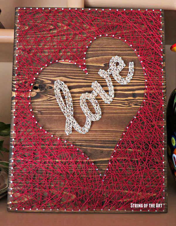 DIY Love Is Art Kit
 20 Fun DIY Thread And Nails String Art