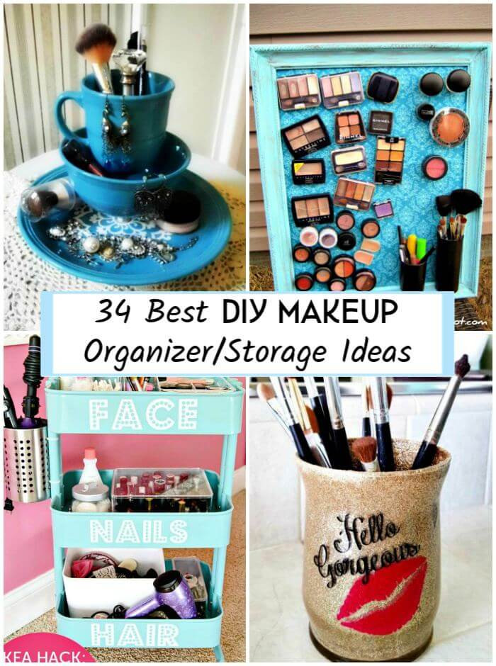DIY Makeup Organizer Ideas
 34 Best DIY Makeup Organizer Storage Ideas DIY & Crafts