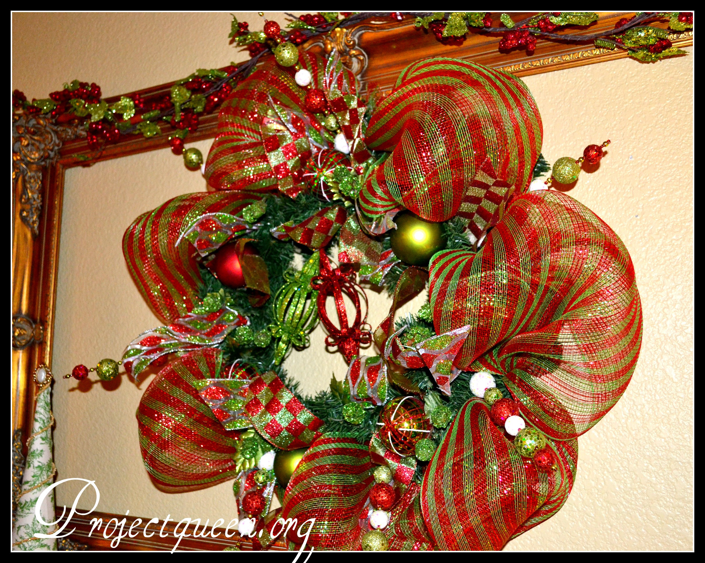 DIY Mesh Christmas Wreath
 Mesh Christmas Wreath Tutorial Re posted from last year