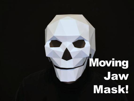 DIY Mouth Mask
 Skull Mask with Moving Mouth Low Poly Mask Pattern Uses Just