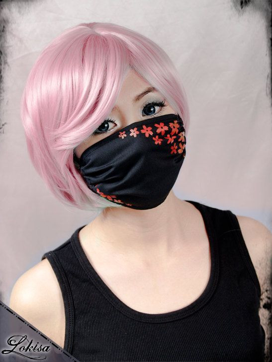 DIY Mouth Mask
 Sakura Face Mask Fashion Mask Black or White