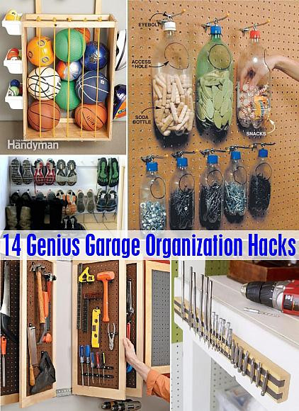 DIY Organization Hacks
 DecoArt Blog DIY 14 Genius Garage Organization Hacks