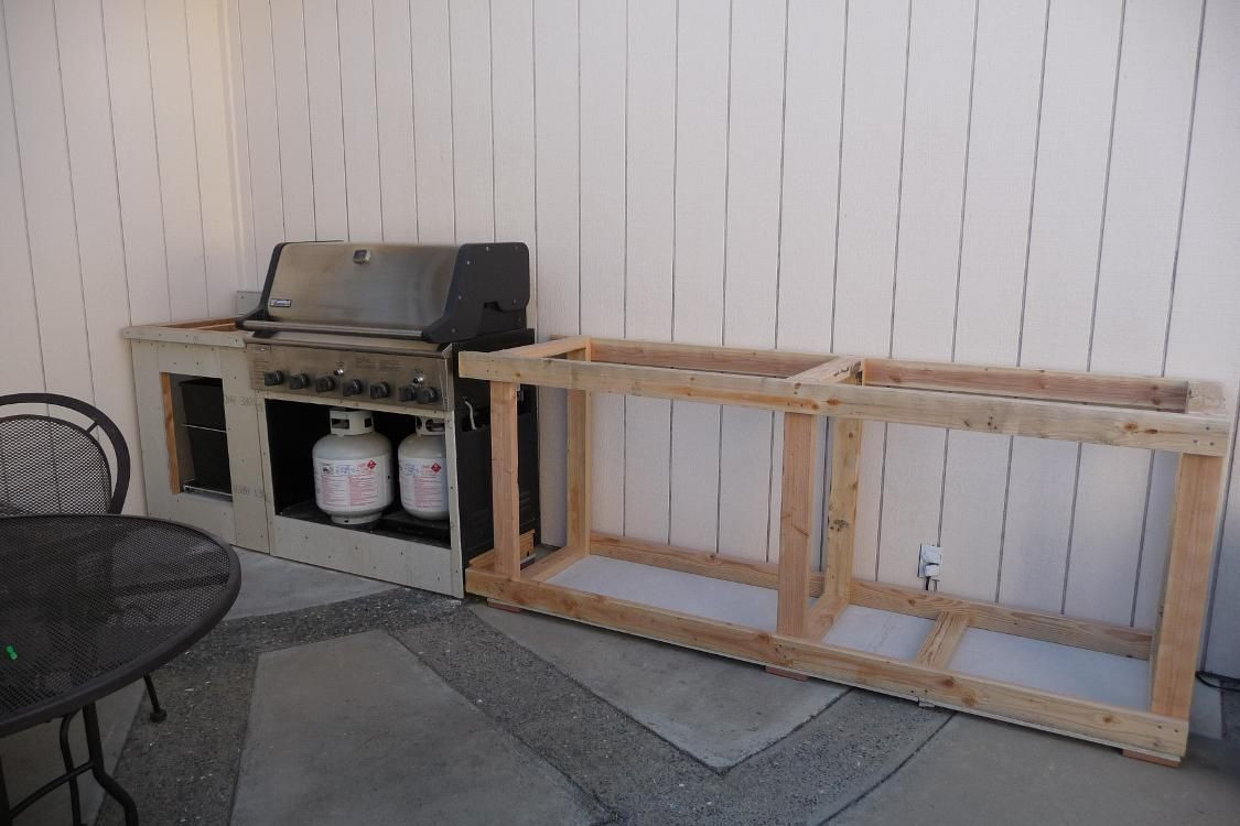 DIY Outdoor Bbq Island
 DIY BBQ outdoor island around existing propane grill cart