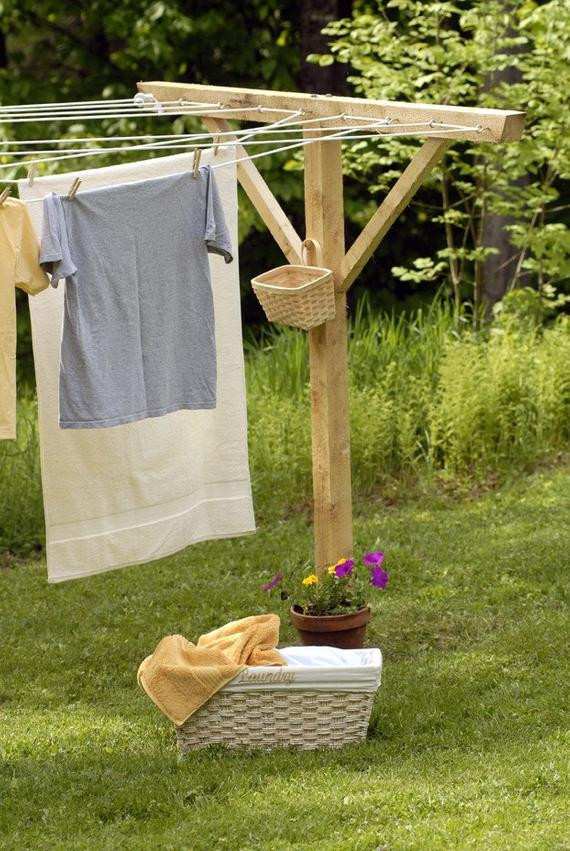 DIY Outdoor Clothesline
 Handmade Wooden Clothesline Pole Kit by WindyHills pany