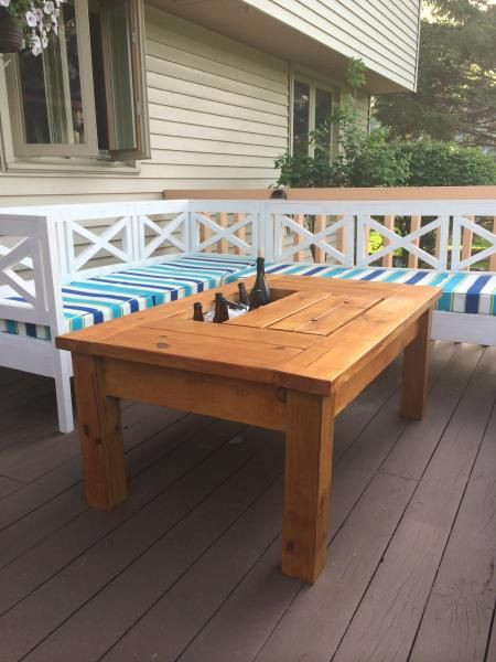 DIY Outdoor Cooler Table
 Best 25 Patio tables ideas on Pinterest
