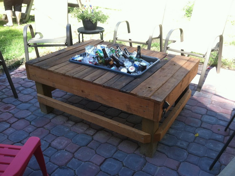 DIY Outdoor Cooler Table
 Tables with Built In Cooler Planter – The Owner Builder