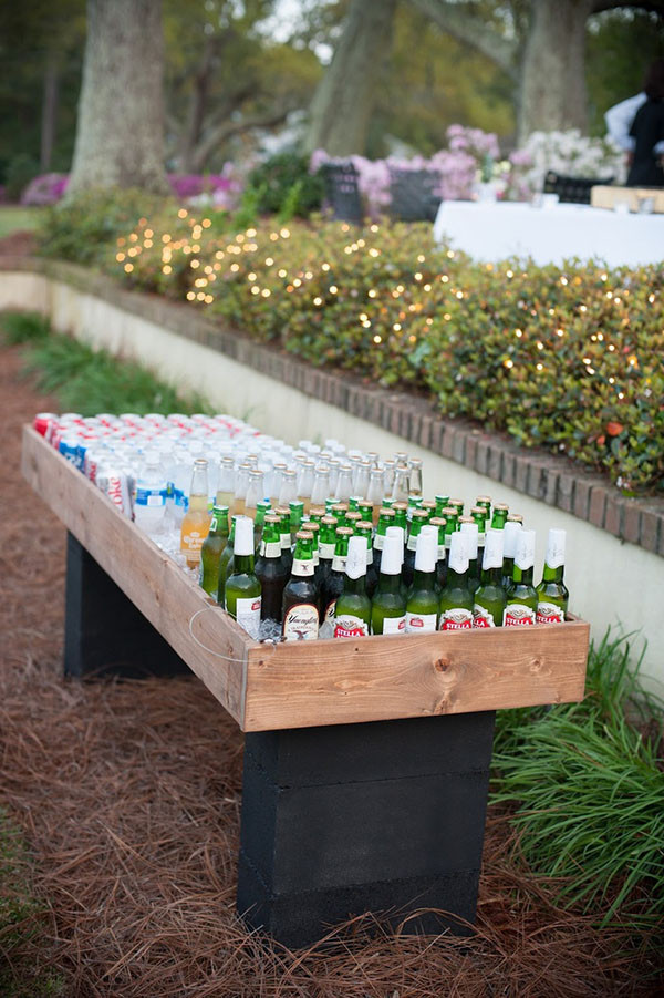 DIY Outdoor Cooler Table
 15 Creative Ways To Serve Drinks For Outdoor Wedding Ideas