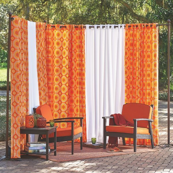 DIY Outdoor Cushions Using Shower Curtain
 Best 25 Outdoor curtain rods ideas on Pinterest