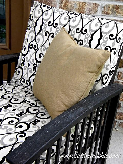 DIY Outdoor Cushions Using Shower Curtain
 how to recover your outdoor seat cushions for cheap gonna