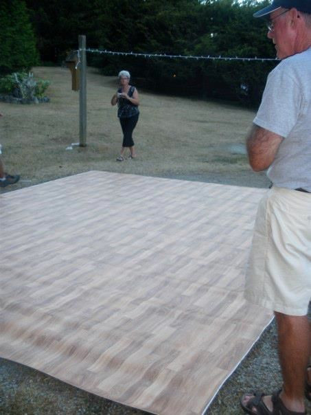 DIY Outdoor Dance Floor
 After building that plywood and 2x4 dance floor throw