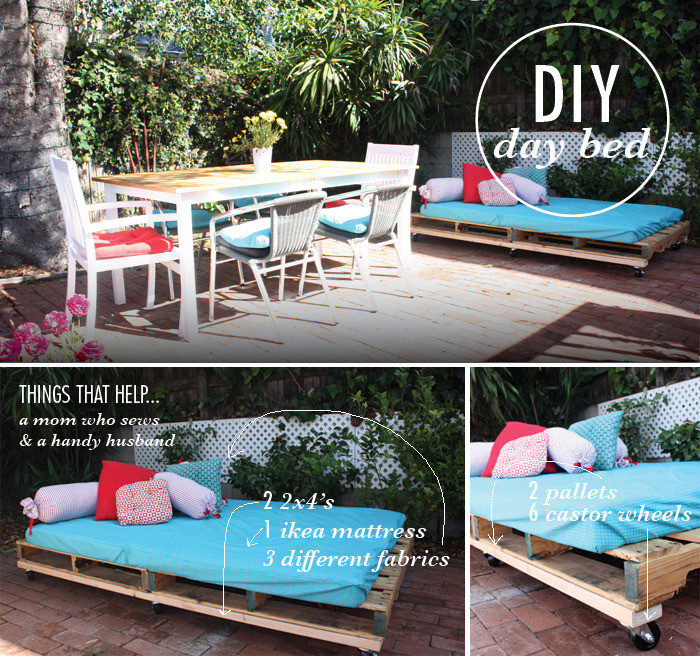 DIY Outdoor Daybed
 My ideal home — DIY pallet day bed via Beloved Indeed
