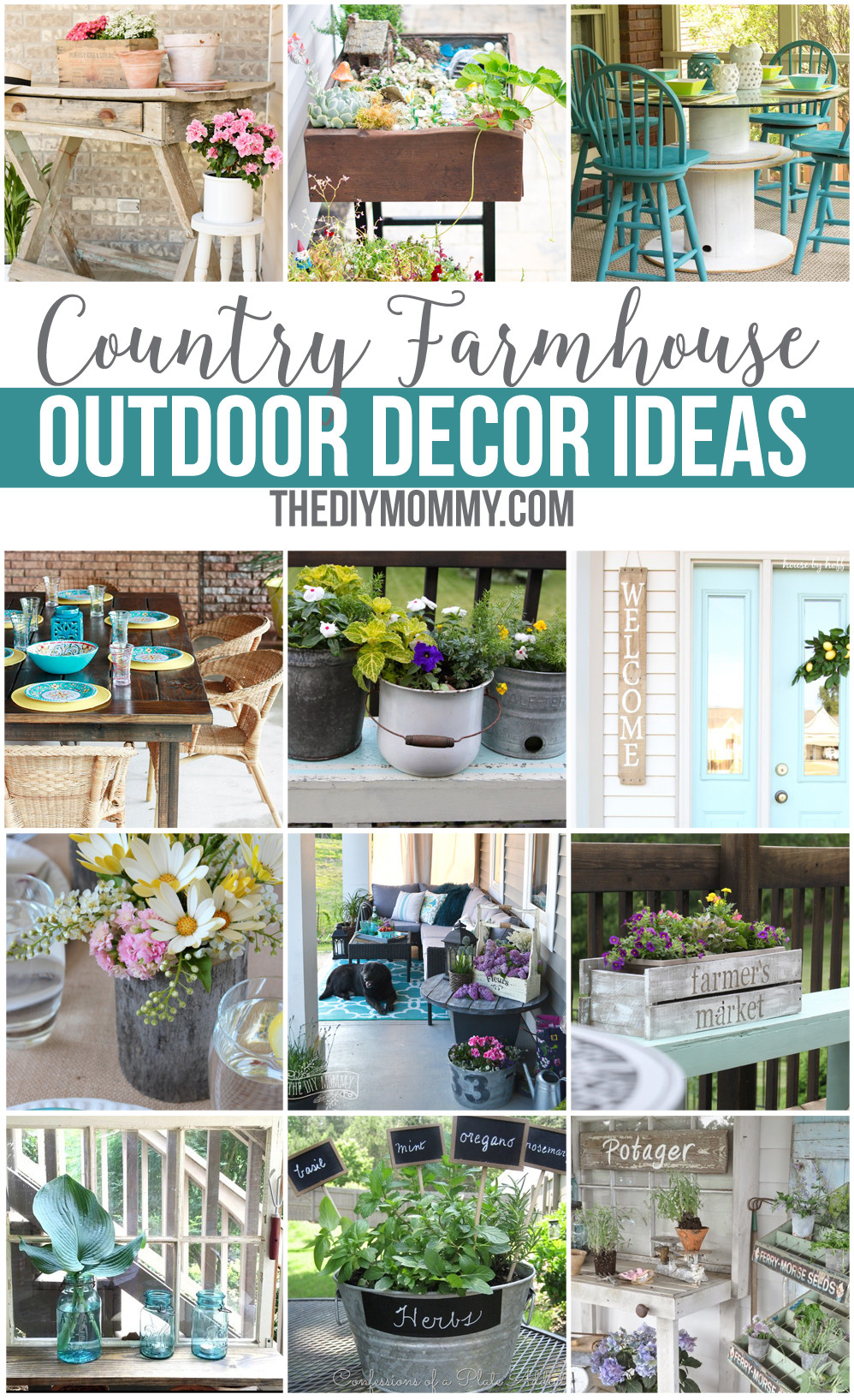 DIY Outdoor Decor
 12 Gorgeous Country Farmhouse Outdoor Décor Ideas