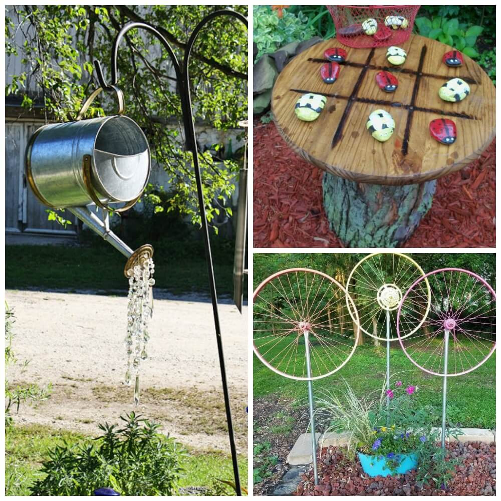 DIY Outdoor Decor
 15 DIY Garden Decor Ideas Watering Can Spin WheelLiving
