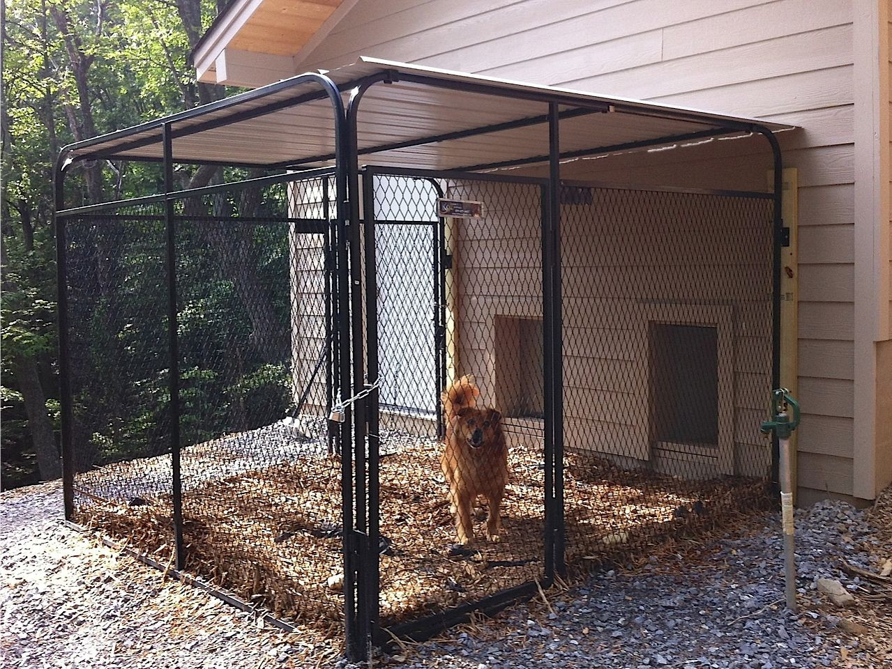 DIY Outdoor Dog Kennel
 house plans attached dog run