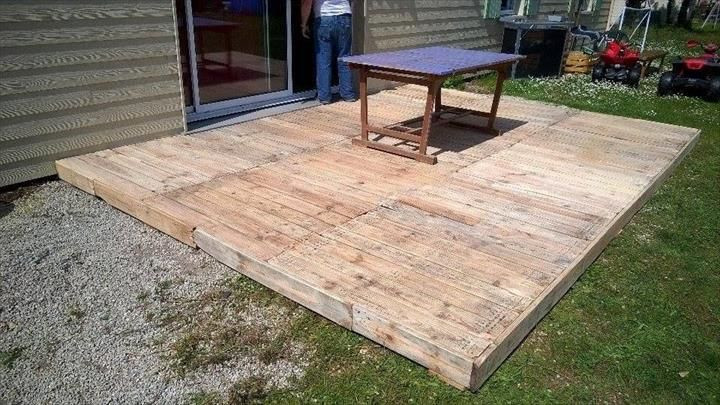 DIY Outdoor Flooring
 how to build pallet deck Outdoors