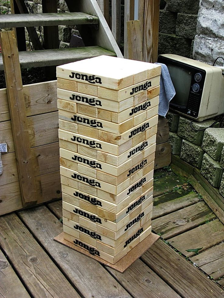 DIY Outdoor Jenga
 Giant "wooden Block Stacking Game" Tower