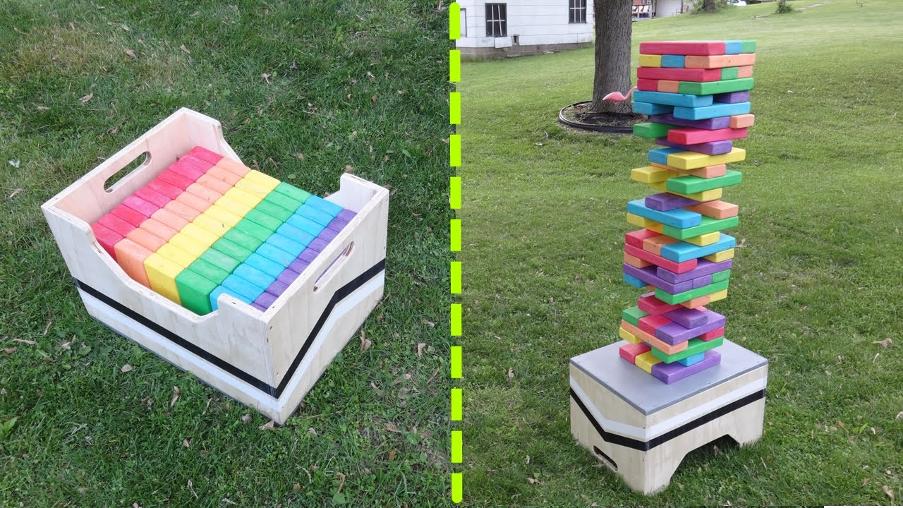DIY Outdoor Jenga
 DIY Giant Jenga Game Table Storage Box