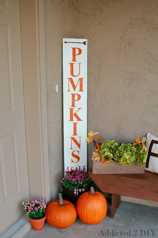 DIY Outdoor Sign
 Chalky Finish Outdoor Sign for Fall Addicted 2 DIY