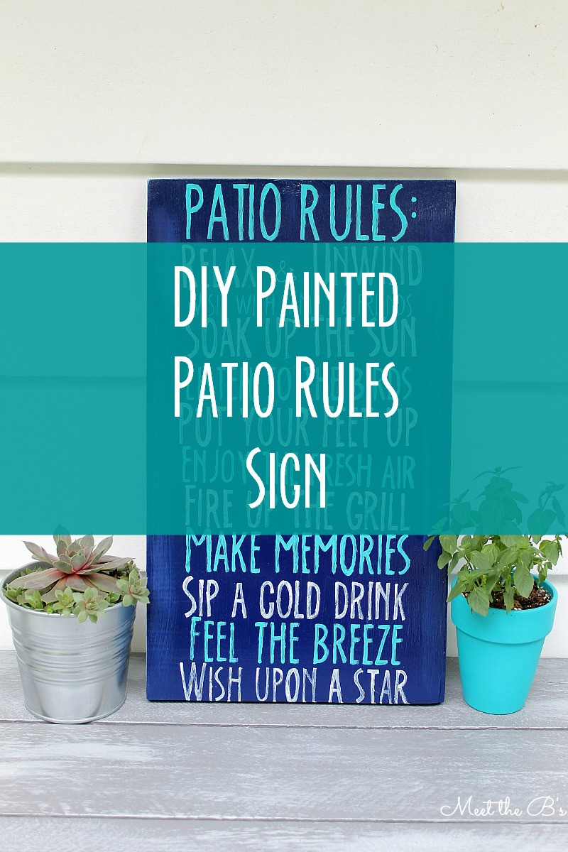 DIY Outdoor Sign
 DIY Patio Rules Wooden Sign