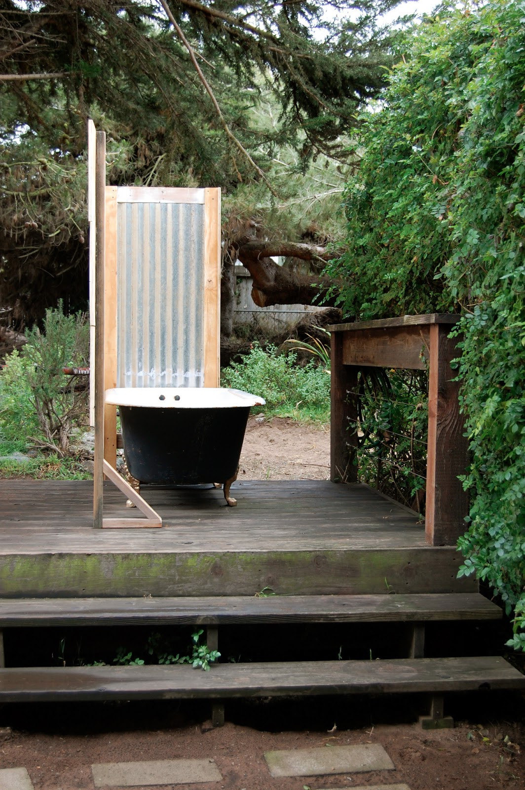 DIY Outdoor Soaking Tub
 Book Movie Nerd private outdoor BATHtub DIY style