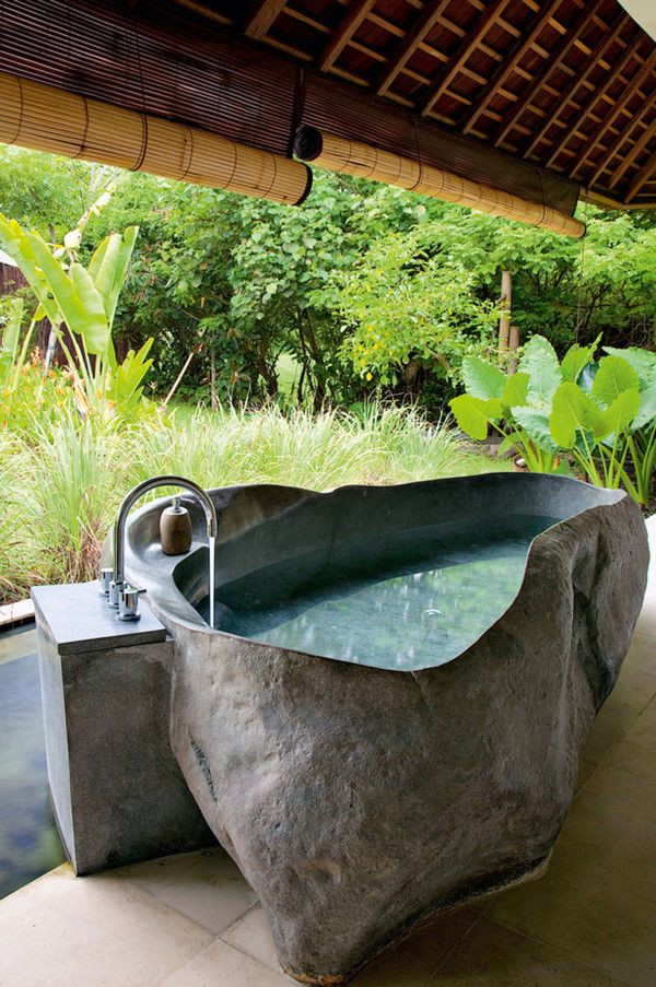 DIY Outdoor Soaking Tub
 Getting In Touch With Nature – Soothing Outdoor Bathroom