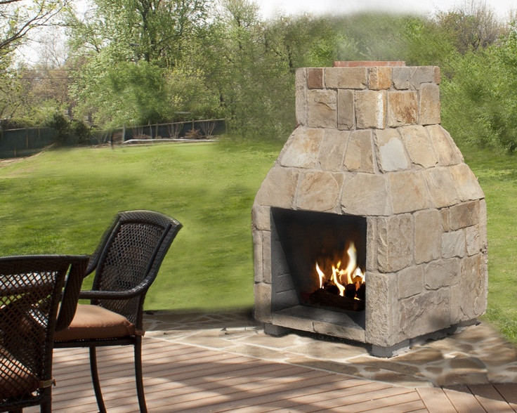 DIY Outdoor Stone Fireplace
 24" Stone Age Patio Series™ fireplace available as a kit