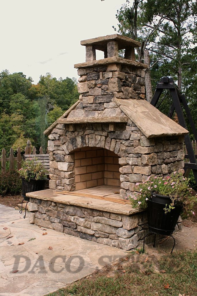 DIY Outdoor Stone Fireplace
 Outdoor fireplace kit 36"